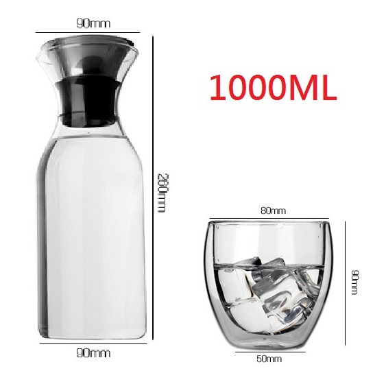 丹麥北歐風格 直身玻璃冷水壺 家用大容量水瓶 直身冷水壺