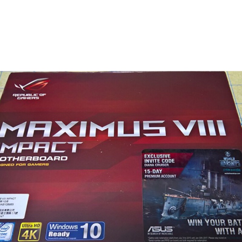 出售主機板ASUS Maximus viii impact （1151）腳位，z170 itx主機板