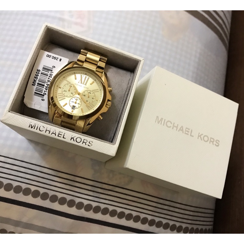 Michael Kors 手錶 鋼錶 三眼計時金錶 MK5605 9成新 一手錶