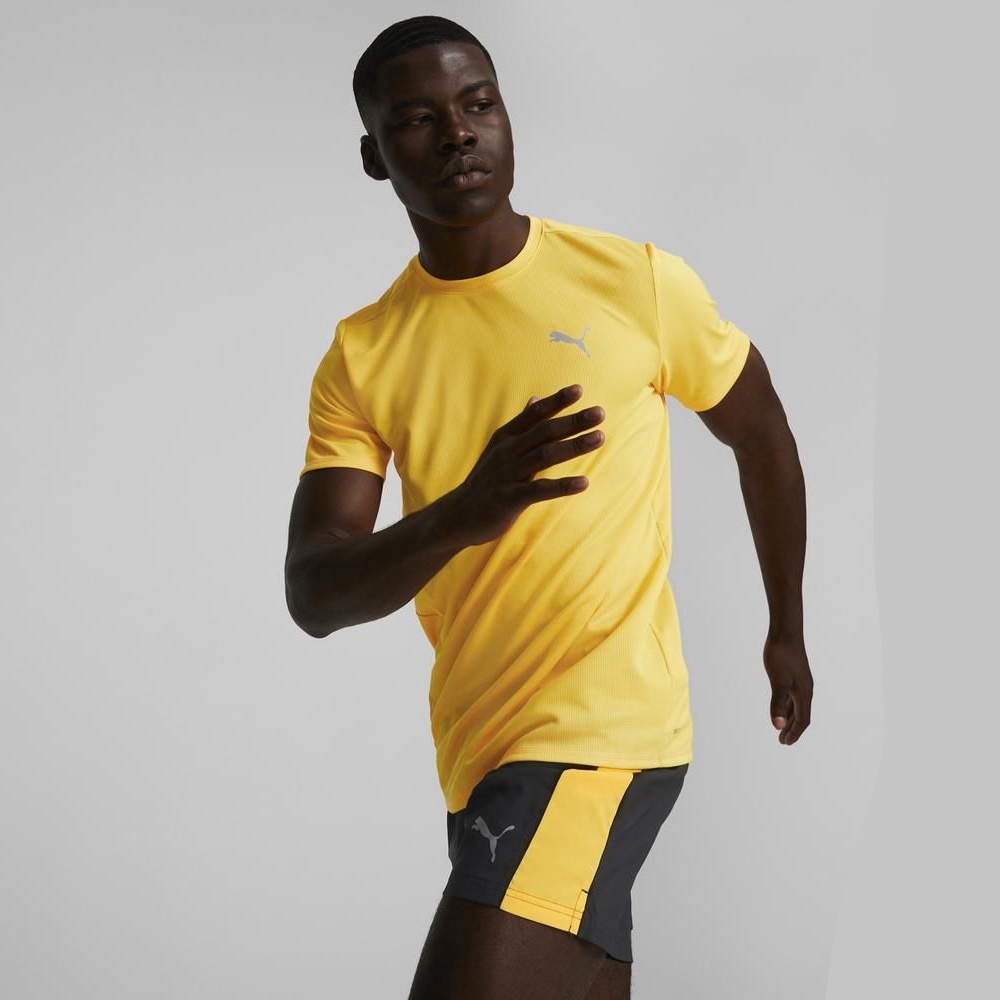 PUMA 慢跑系列Fav 短袖 T恤 運動上衣 休閒上衣 男 52020838 黃色