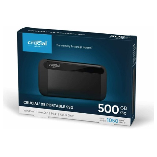 美光 Micron Crucial X8 500GB  外接式 SSD – Up to 1050MB/s