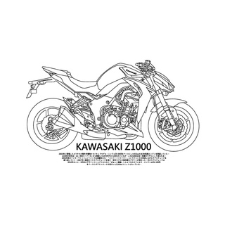 【Nika 設計師T恤】i-123-KAWASAKI Z1000摩托車T恤-短袖