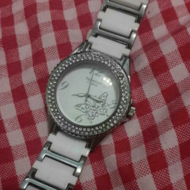 Valentino Coupeau 范倫鐵諾滿鑽白色蝴蝶手錶