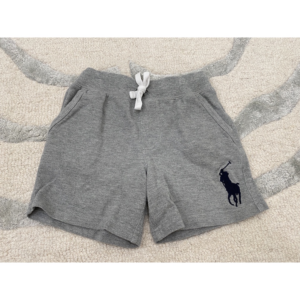 二手品牌童裝～美國購入 POLO 灰色大馬logo 兒童短褲 3T