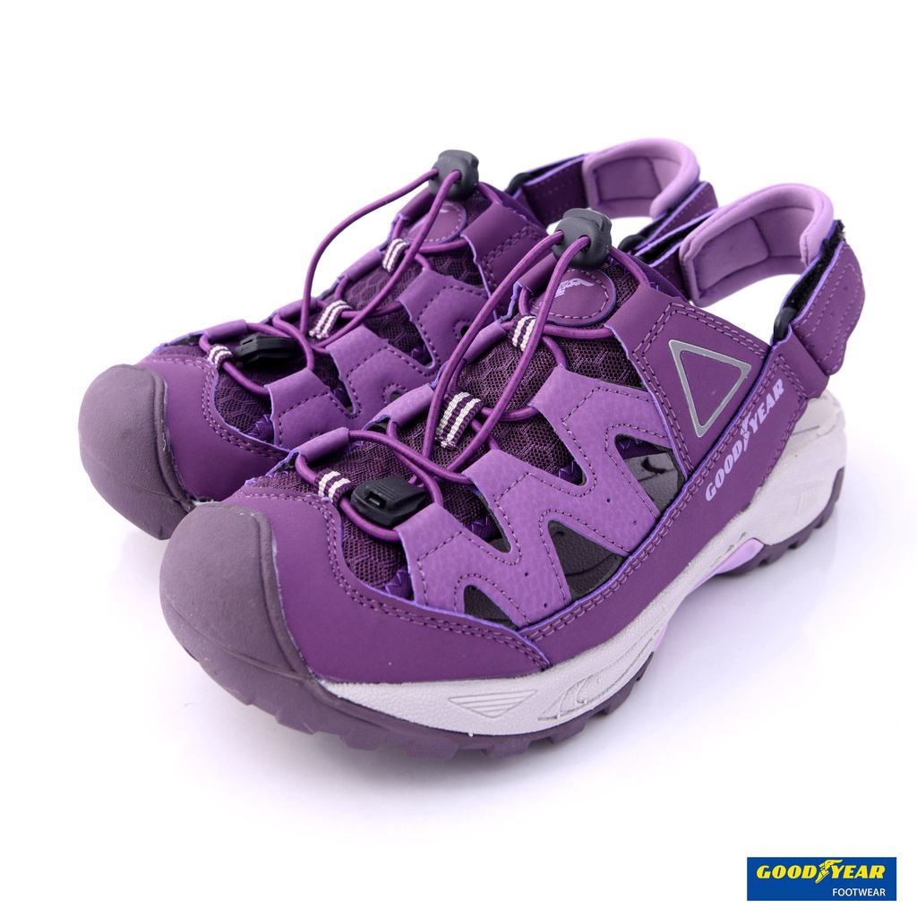 GOODYEAR固特異 女款 會呼吸 上透氣 下排水的水陸護趾涼鞋 兩穿法~GAWS12601紫