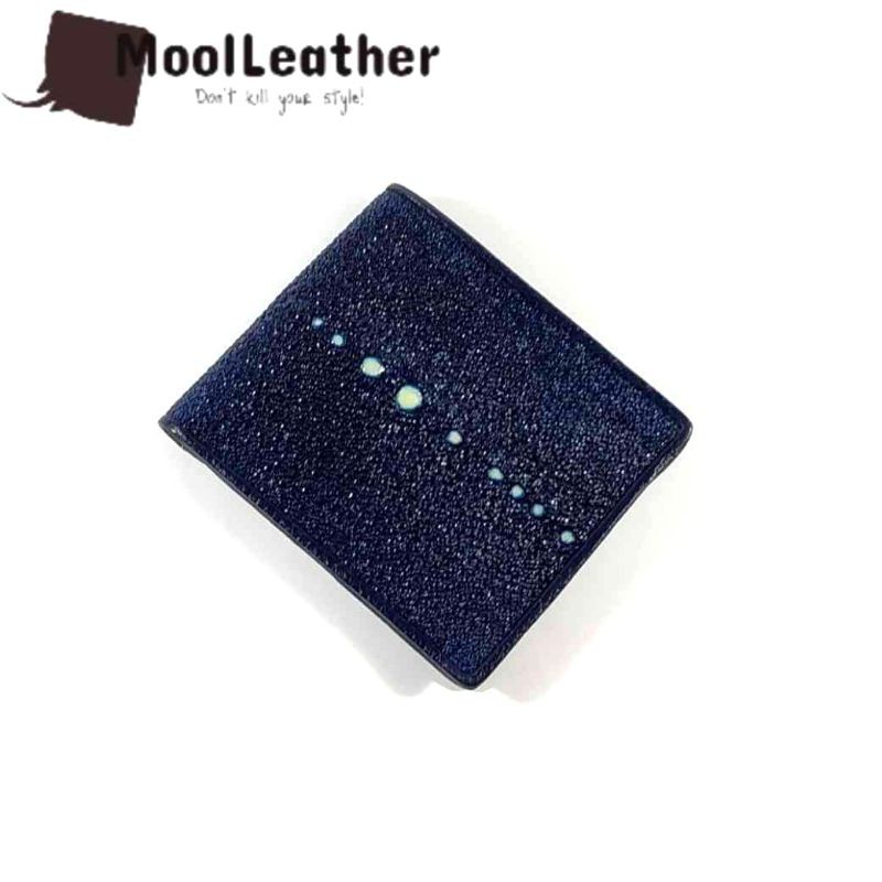 Mool Leather 限量版男士錢包正品 TIGER PARI FISH 皮革深藍色