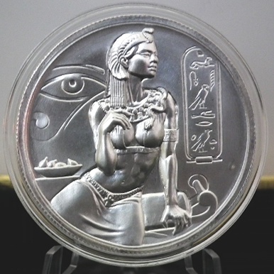 【原形幣祿】2015美國埃及眾神1-埃及豔后-高浮雕普製銀章銀幣-2盎司-附AIR-TITE幣盒