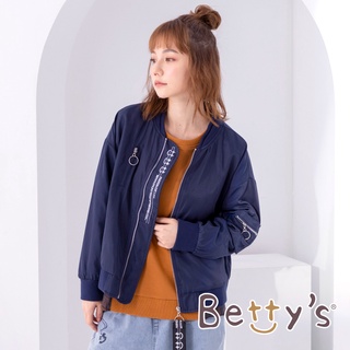 betty’s貝蒂思(05)LOGO軍風飛行外套(深藍)