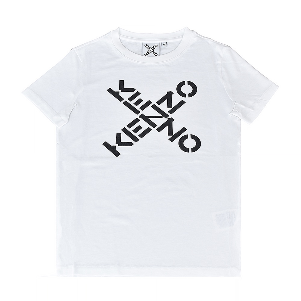 KENZO字母印花LOGO X造型設計純棉短袖T恤(展示品/女款/白)