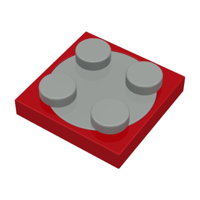 LEGO 樂高 零件 4540203 3679 + 368021 3680 紅色 旋轉盤 2x2