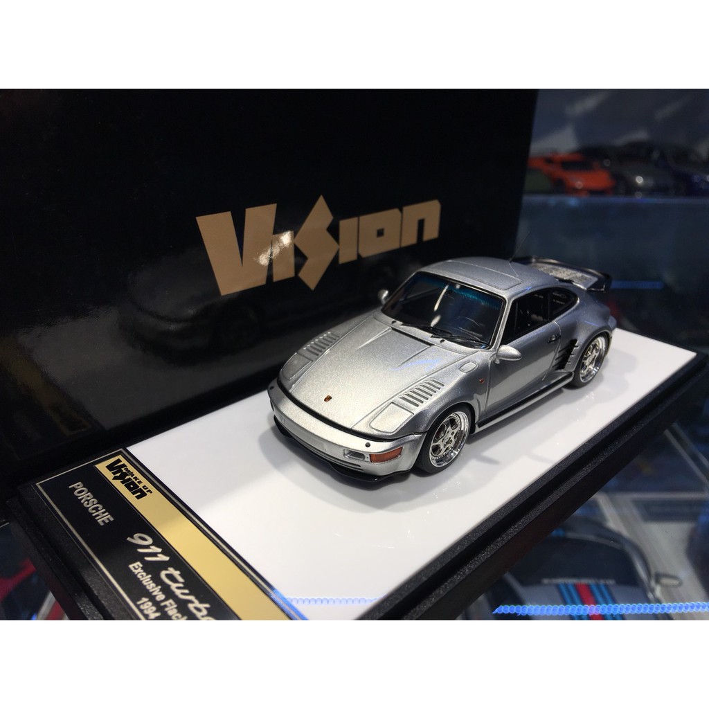 吉華科技@ 1/43 MakeUp VM161A Porsche 911 (964) Turbo S 銀色 (樹酯車)