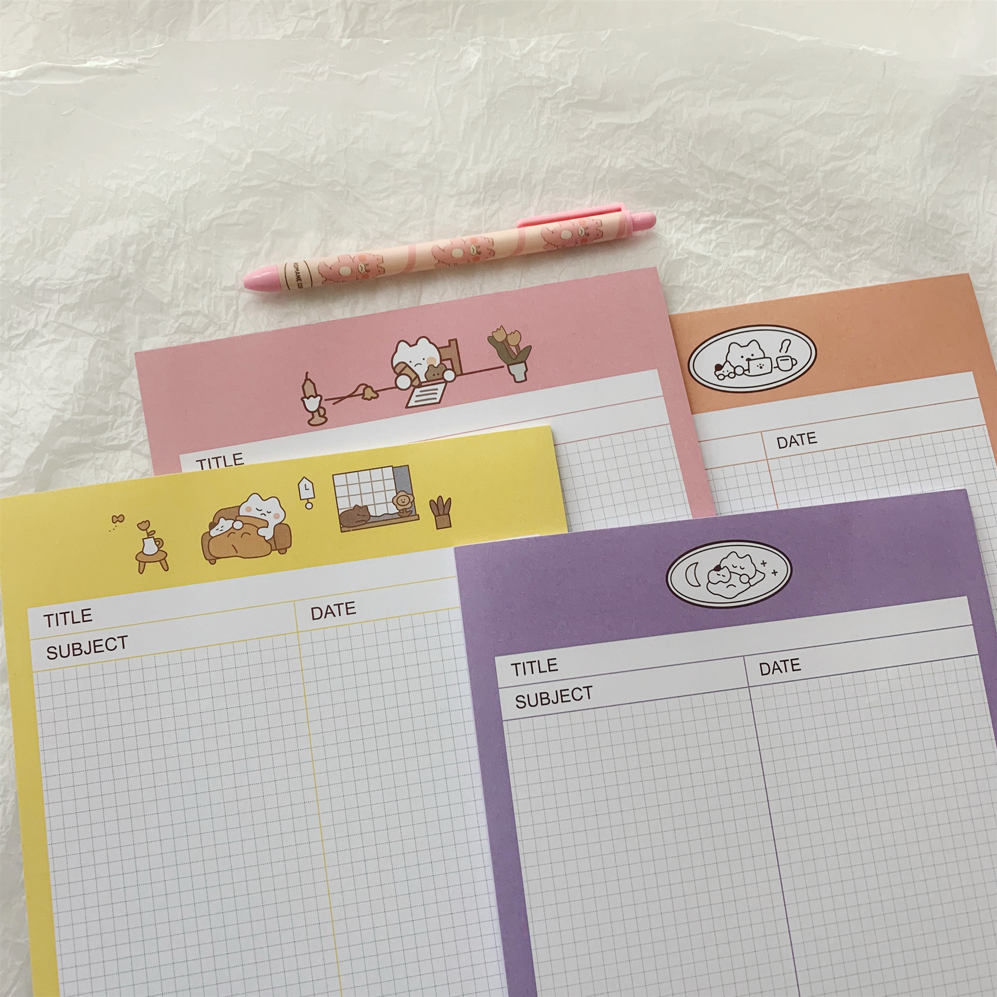 B5 便箋紙ins 貓女孩可愛學習筆記計劃紙方形方格紙紙 蝦皮購物