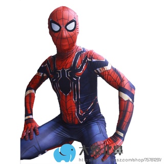蜘蛛人服飾 cosplay鋼鐵蜘蛛人 鋼鐵蜘蛛人服裝 超級英雄 緊身衣 復仇者聯盟衣服 兒童成人套裝 交換生日禮物