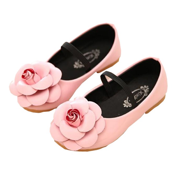 中小大童 韓版 兒童 女童 茶花 公主 娃娃鞋 單鞋 包頭鞋 粉紅色