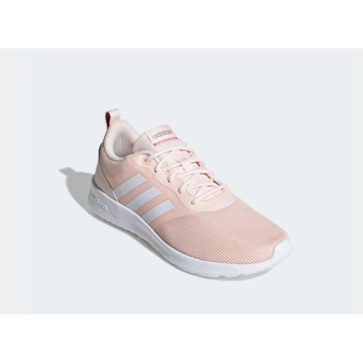 Adidas-QT RACER 2.0 少女輕量淡粉白慢跑鞋-NO.FW3253