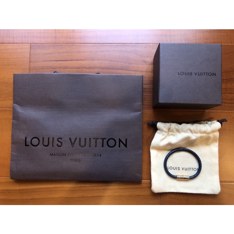 路易威登 Louis Vuitton LV M6703F 尼羅河巨蜥 黃銅 皮手環 Bracelet 冠希 棋盤格紋