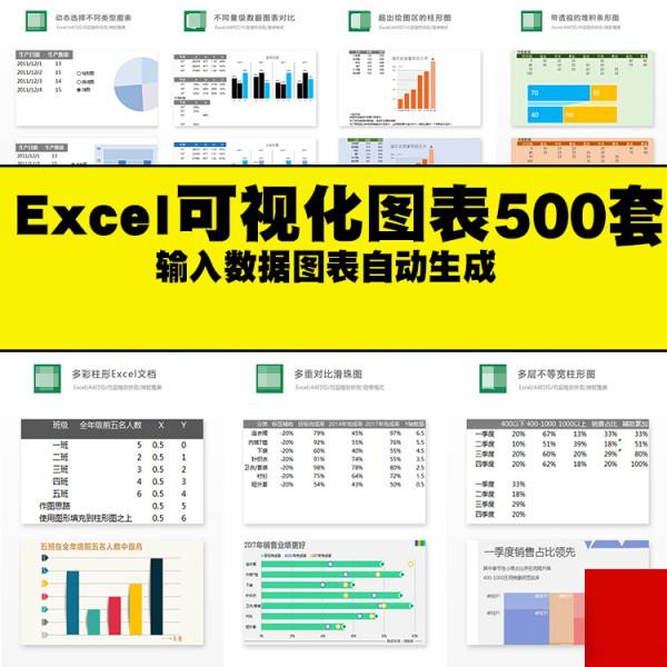 可視化圖表素材excel模板辦公表格多彩數據自動生成提高效率word 蝦皮購物