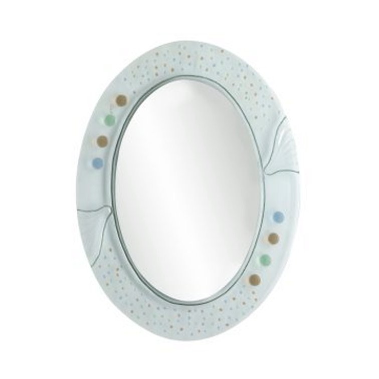 《 阿如柑仔店 》窯燒琉璃 化妝鏡 明鏡 浴鏡 浴室鏡子 MR601