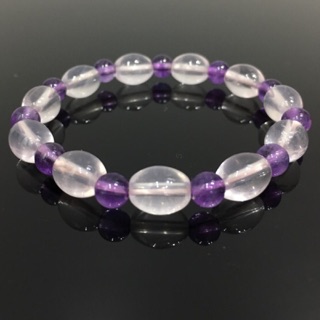 《彩雅寶石精品 設計款手鍊》粉水晶 紫水晶 好人氣