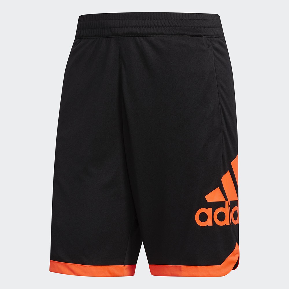 Adidas 男款黑橘色籃球運動短褲-NO.FP9726
