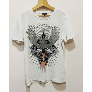 Ed hardy白色 短Tee 90% 正常使用感 Size:M