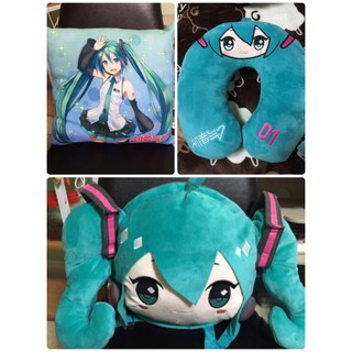 初音未來造型頸枕 抱枕 四方枕 靠枕 頭型揹包