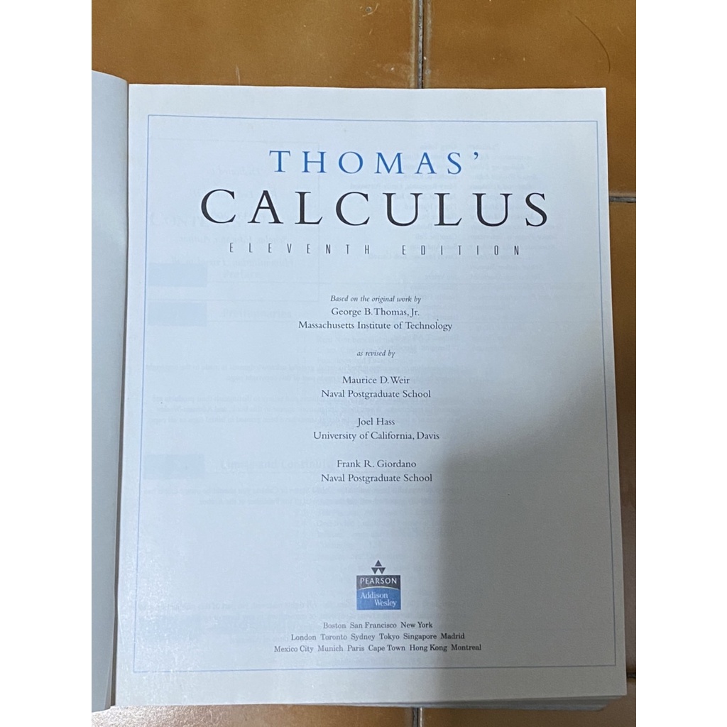 微積分 Thomas' Calculus, 11th Edition 11th Edition
