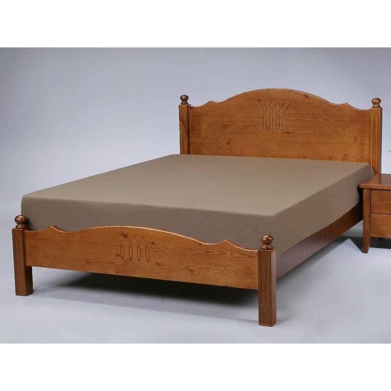 【萊夫家居】SN-311-4：淺胡桃6尺雙人床台【台中家具】床架 松木實木床 床板高低可調 台灣製 加大實木床