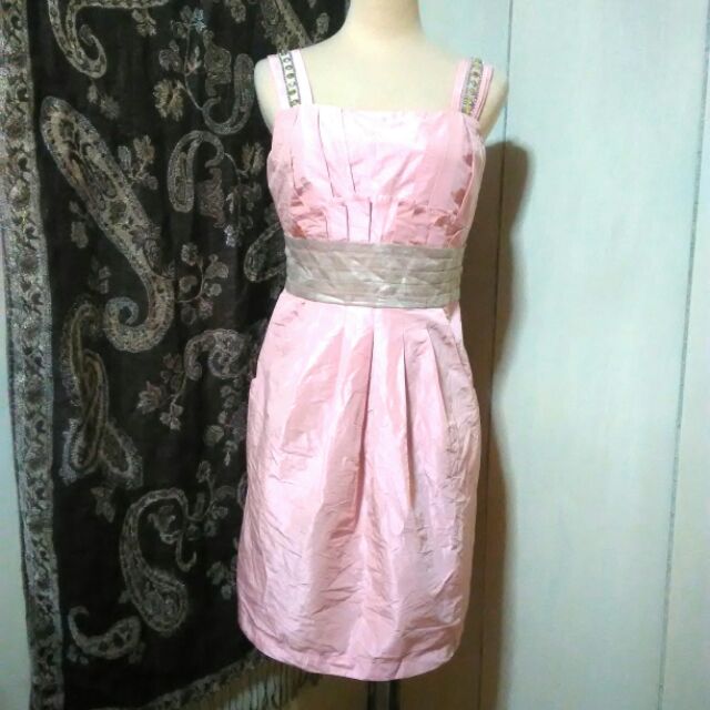LJINAS粉杏色粉紅色小禮服洋裝