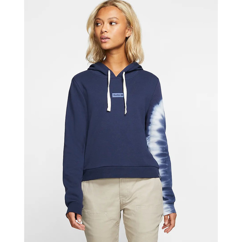 HURLEY｜女 DIP DYE PERF CROP PULLOVER OBSIDIAN 帽T