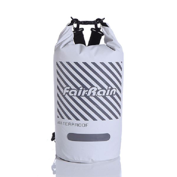 Fairrain 頑咖多用途防水桶包 白色 15L 雙肩 可拆式背帶 防水袋 漂流袋 防水桶包 超大空間收納便利防水包