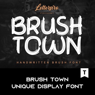 時尚簡約手寫筆刷式英文字體 Brush Town Font.F2019042706