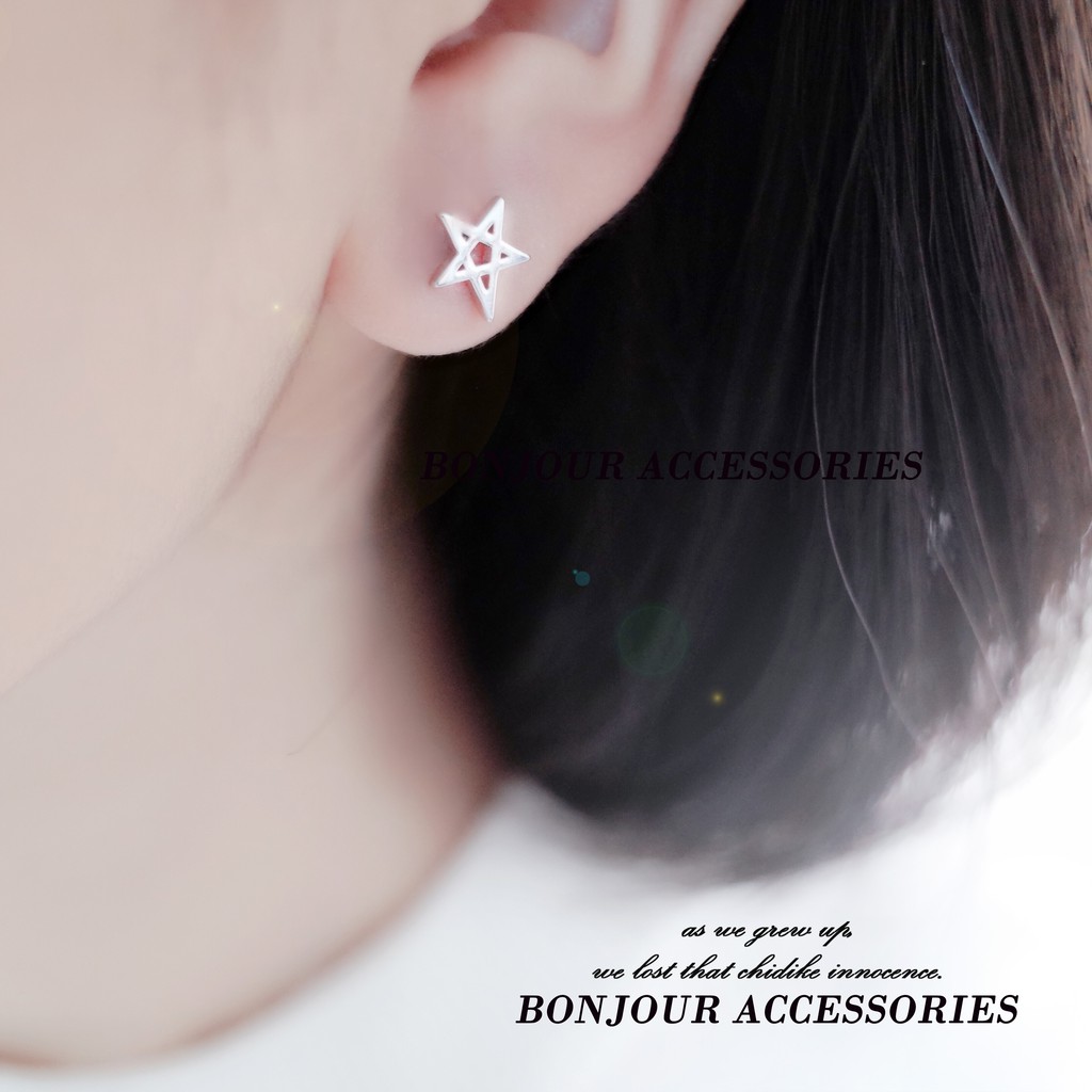 韓國316L鋼針 素面小星星 造型 耳環【Bonjouracc】
