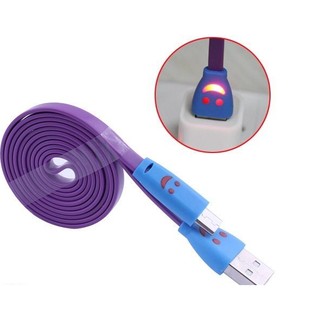Micro USB 三星 HTC sony nokia 笑臉 發光線 傳輸 充電線 顏色隨機