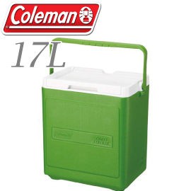 【Coleman 美國 17L 置物型冰桶 綠】行動冰箱/保冷冰箱/拉桿式行動冰箱CM-1323JM000/悠遊山水