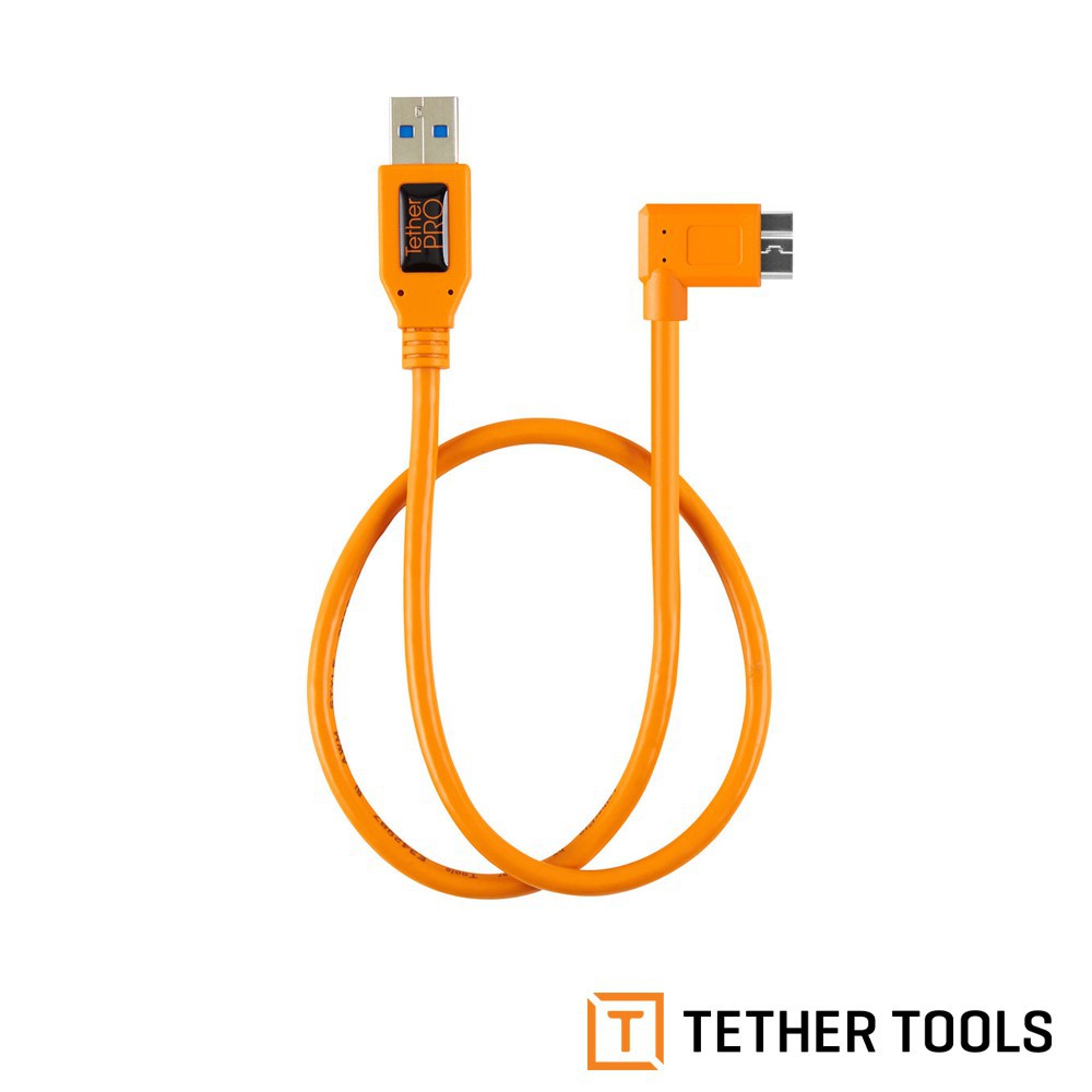 Tether Tools CU61RT02-ORG USB3.0轉USB3.0 MicroB直角傳輸線0.5M 廠商直送