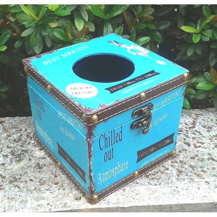 【浪漫349】單個價鉚釘方形方型面紙盒泰迪熊牡丹工業風大貝鐘自由女神腳踏車海洋錨