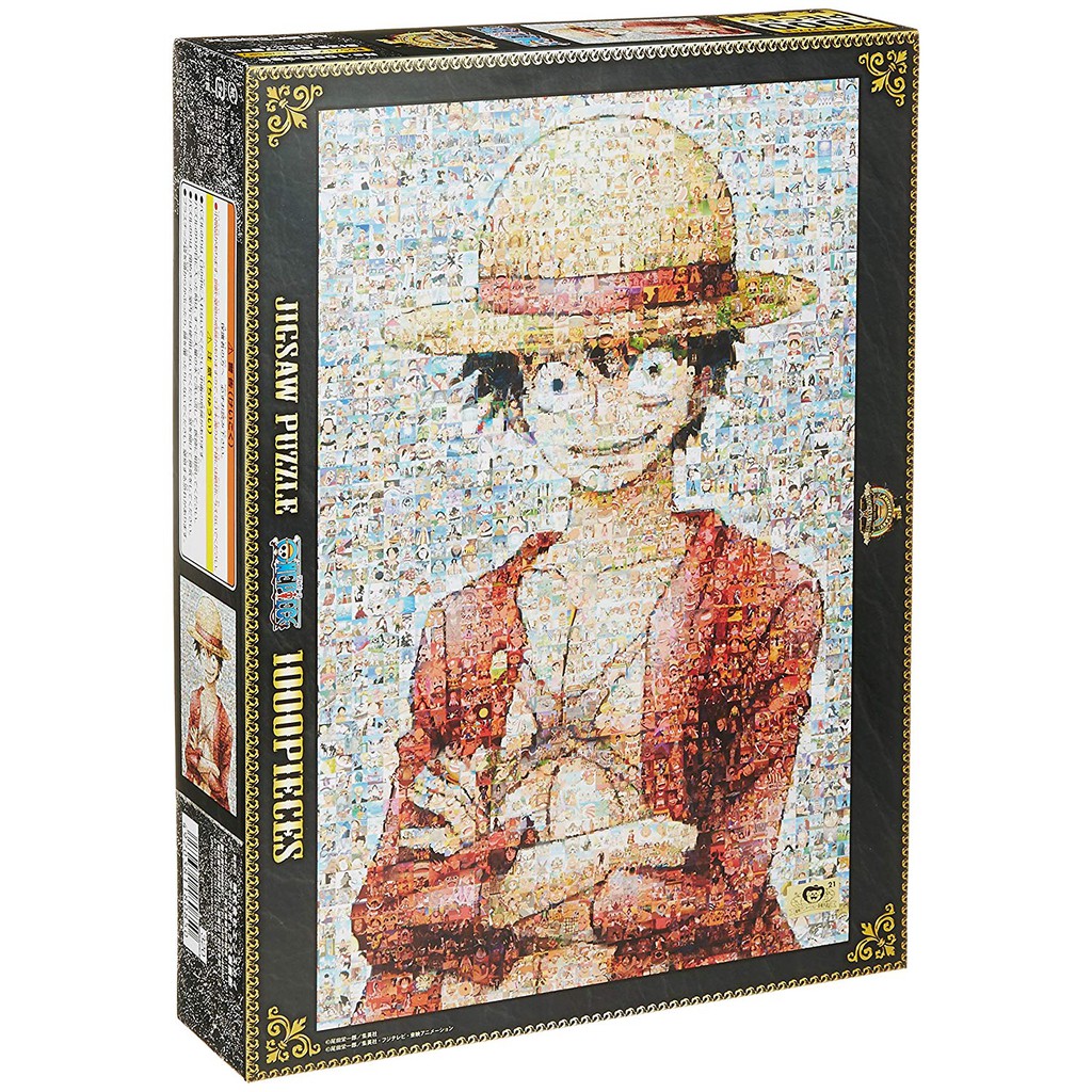 ［日本代購］金證 OnePiece海賊王 航海王 魯夫 紀念草帽店一周年 馬賽克拼圖 1000片(50x75cm）