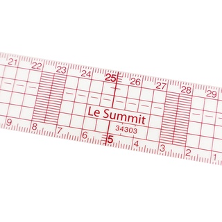 Le Summit 3x30cm 透明紅 方格尺 34303