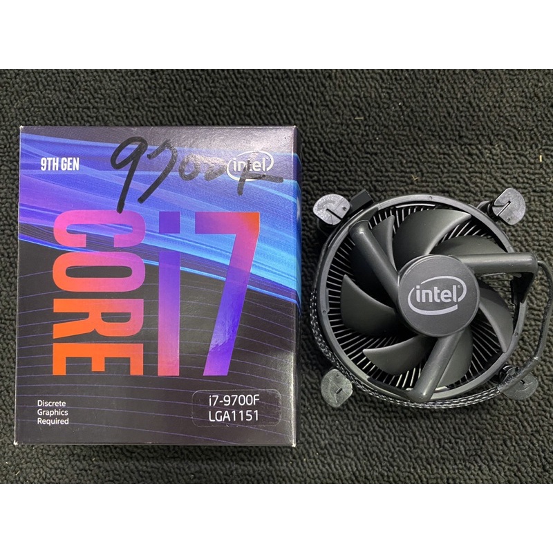 全新(原廠風扇) Intel i7-9700F/銅底/黑化/1151腳位/CPU 風扇/附贈原廠外包裝盒/無CPU