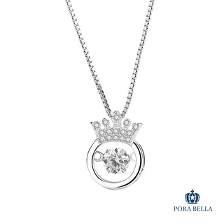 <Porabella>925純銀鋯石項鍊 公主加冕 皇冠貴氣 純銀鍊純銀項鍊 Necklace