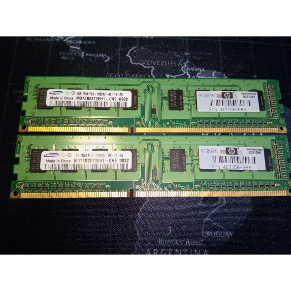 Samsung 三星 DDR3 1G PC3 1333 10600U 記憶體 (兩條一組)