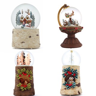 讚爾藝術 JARLL~森林守護者-小松鼠 貓頭鷹 鹿拉雪橇地球儀 地球儀老公公 溫暖的冬季 水晶球音樂盒聖誕節 交換禮物