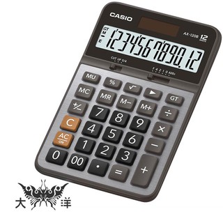 CASIO卡西歐 12位數商用型專業計算機(黑灰) AX-120B 大洋國際電子