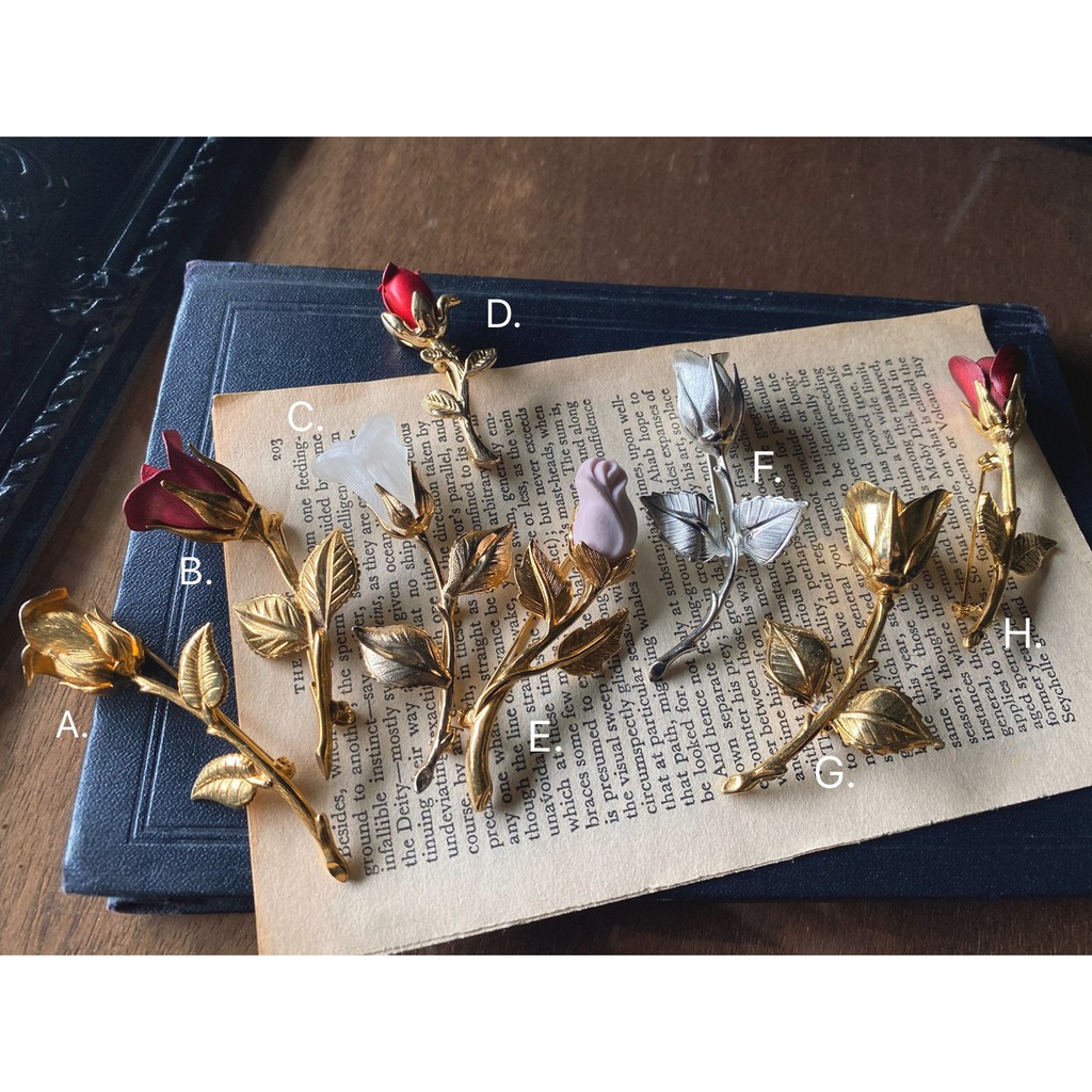 Skin Moss Vintage Giovanni聖誕玫瑰胸針立體玫瑰胸花復古胸針古董項鍊復古耳夾小王子玫瑰他色可代 蝦皮購物