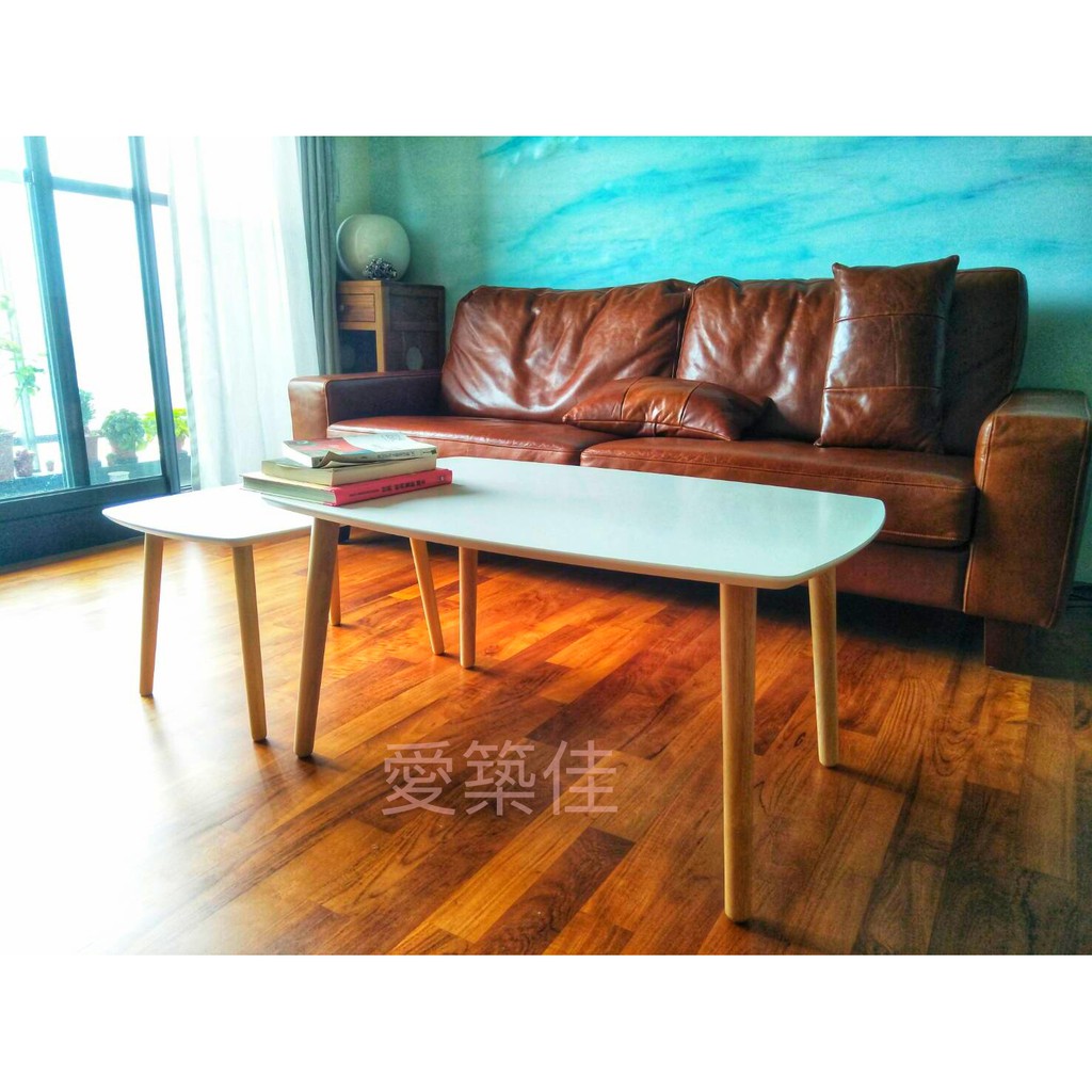 台灣製-（原價4980元）鋼琴烤漆盾牌形大＋小兩張茶几~咖啡桌~茶几桌套組 和室桌 休閒桌 兒童桌 電腦桌