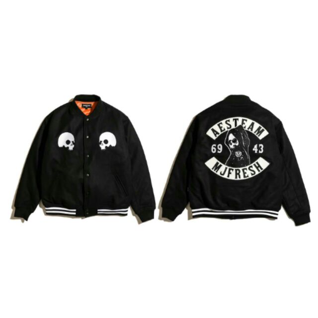 AES x MJF Skull Wool Varsity Jacket 棒球外套