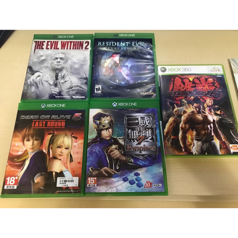 Xbox one 二手遊戲片（中文版）生死格鬥5、鐵拳6