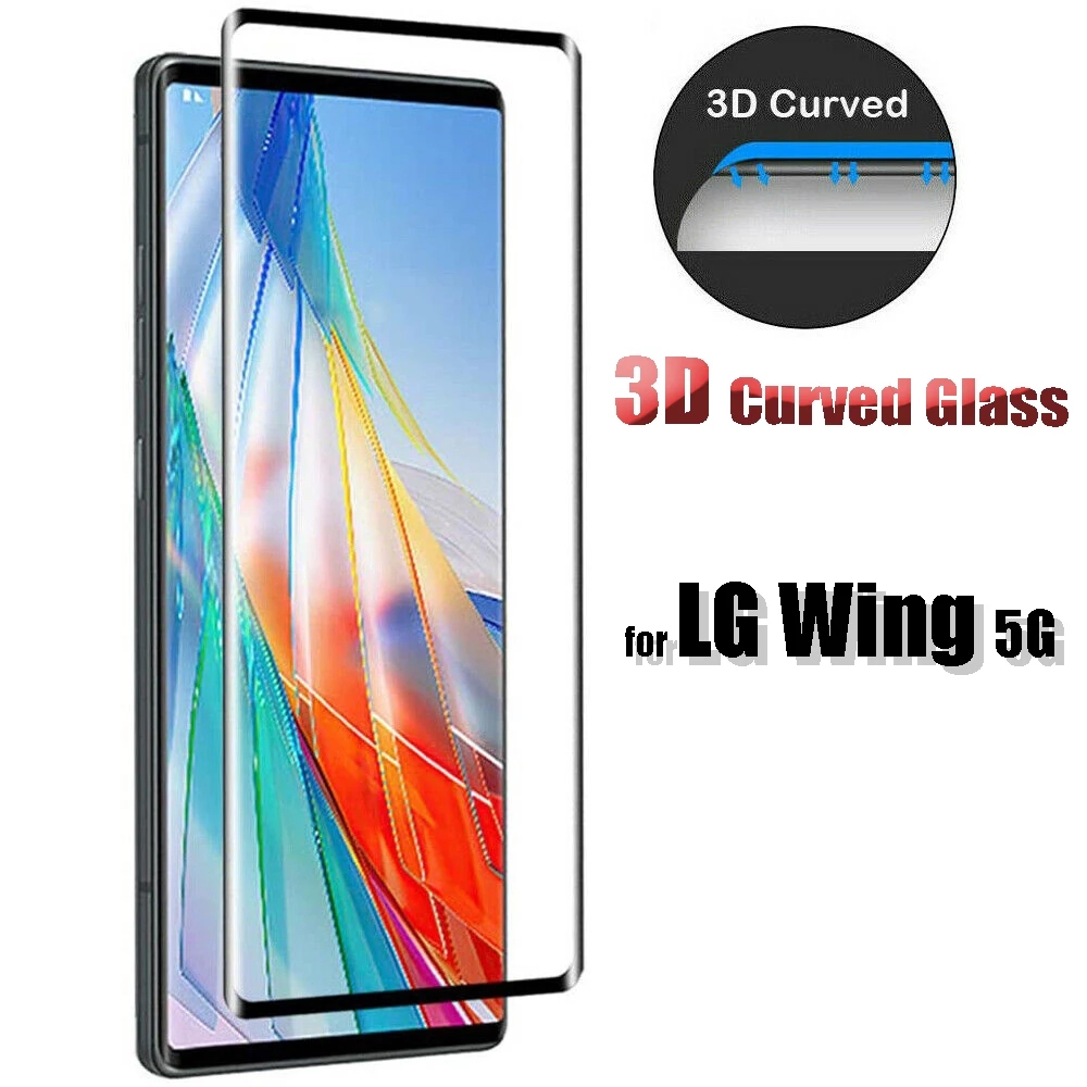 全覆蓋屏幕鋼化玻璃/三維曲面超清屏幕鋼化玻璃保護膜兼容lg Wing 5G