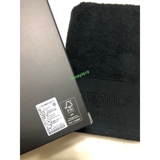 YSL 🔥長毛巾 浴巾 黑色 約45*100cm 產地葡萄牙 盒裝 100%綿